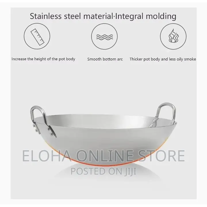 Stainless Steel Wok Frying Pan