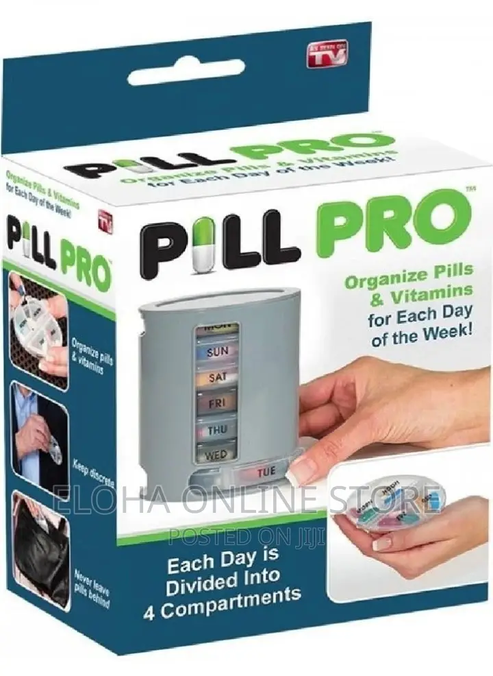 Pill Pro Box Organizer With 7 Single Box 4 Daily Compartment