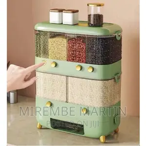 Olpad Rice Dispenser Grain Dispenser 2 Layers Rice Container