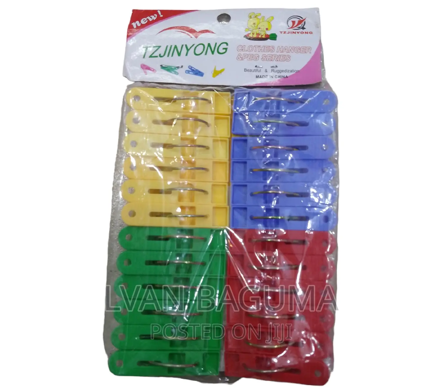Multi-Color Plastic Clothes Pegs - 24 PCS in a Pack
