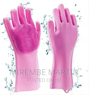 1pair of Bathroom and Kitchen Silicone Cleaning Hand Gloves