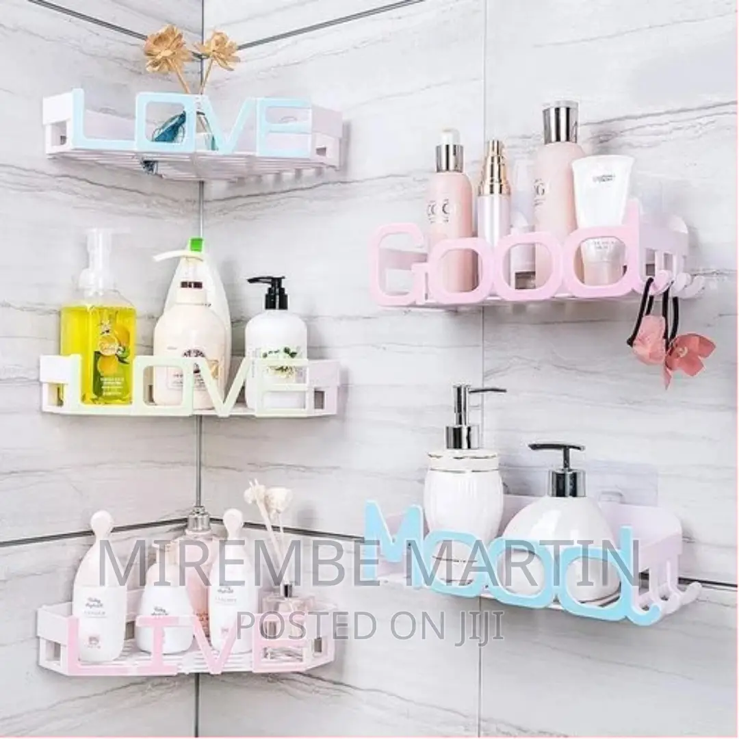 1piece Letter Wall-Mounted Bathroom Shelf Rack Holder
