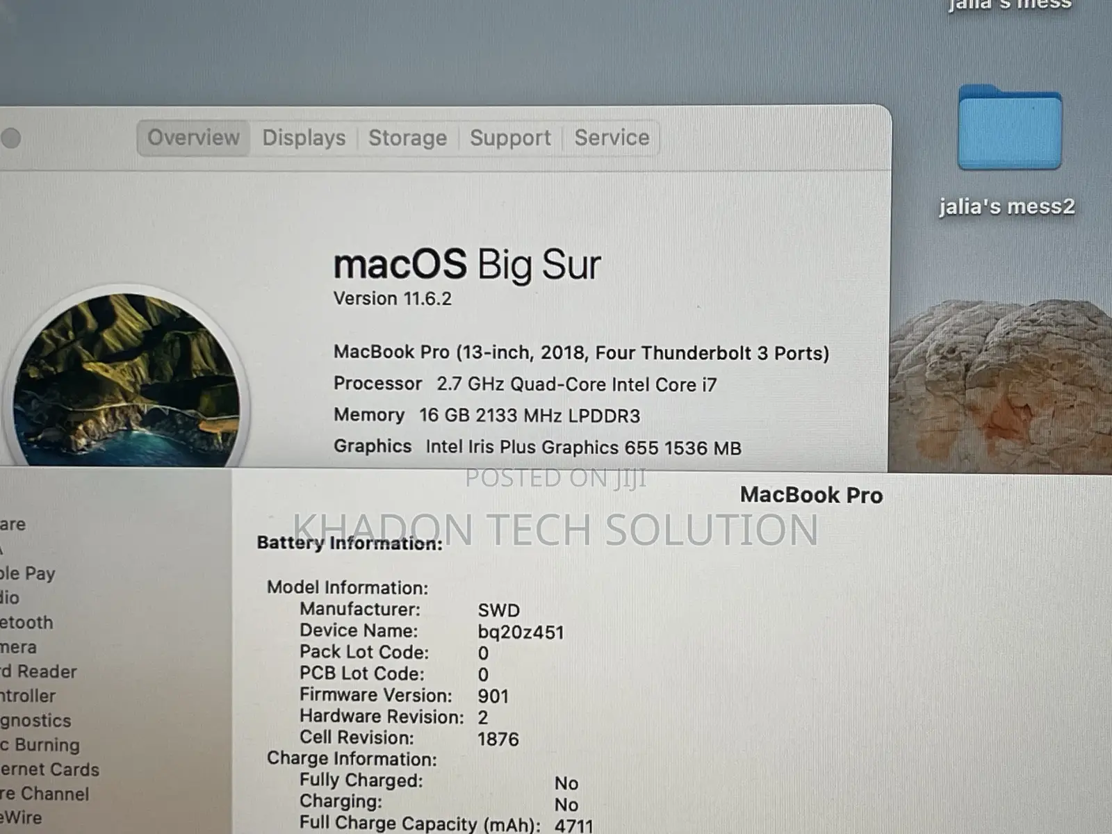 Laptop Apple MacBook Pro 2018 16GB Intel Core I7 SSD 500GB