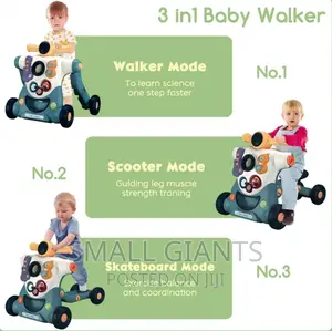 3 in 1 Four Wheels Baby Walker With Trolley