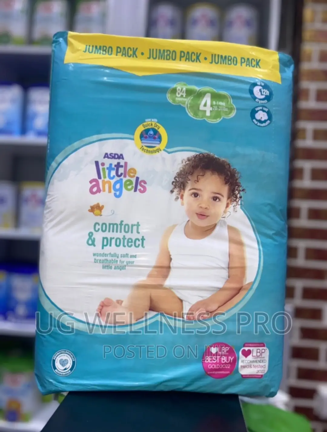 ASDA Little Angles Baby Diapers 4 5-14kg 84s