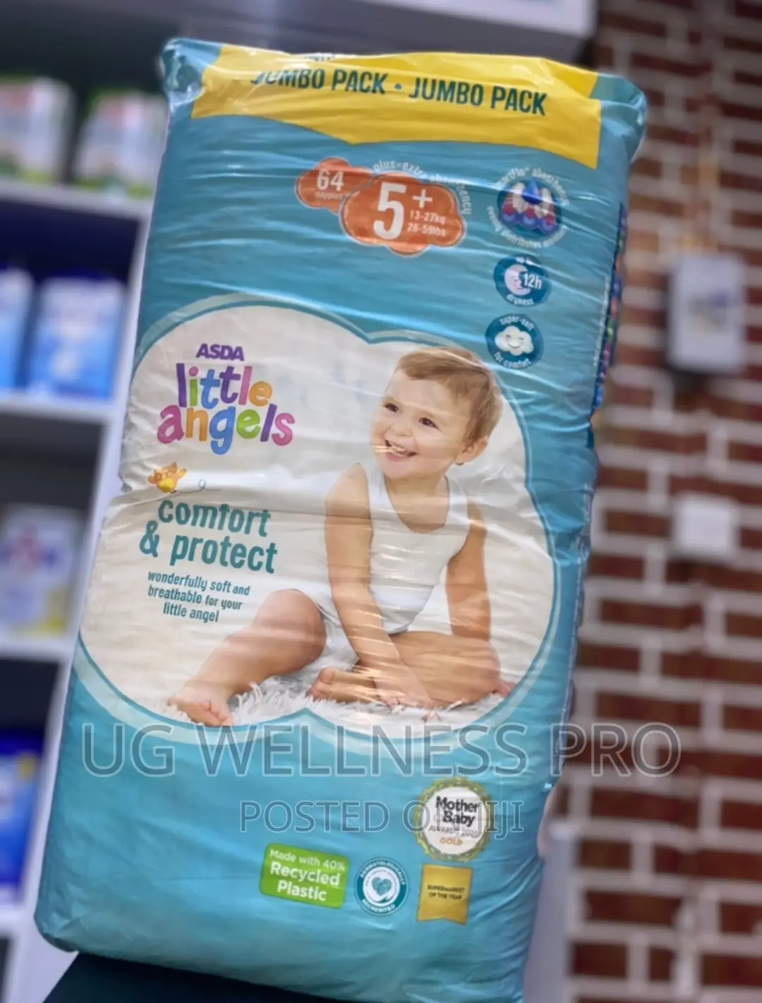 ASDA Little Angles Baby Diapers 5+ 13-27kg 64s