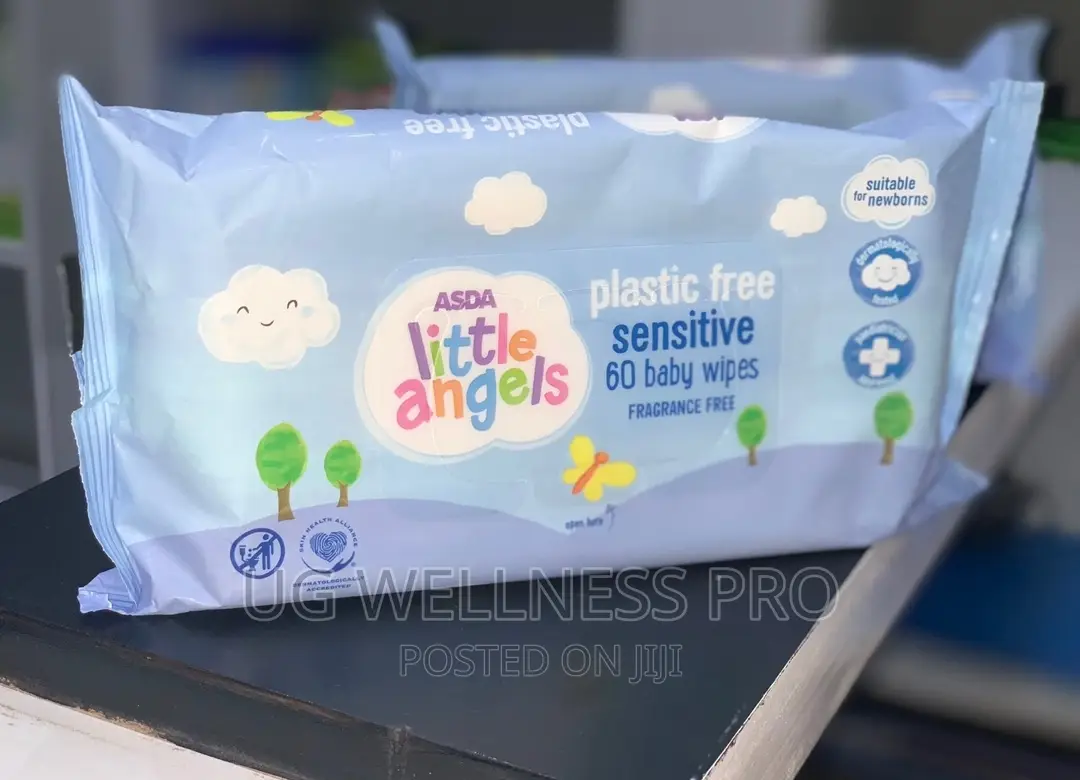 ASDA Little Angels Plastic Free Sensitive Baby Wipes X 60s