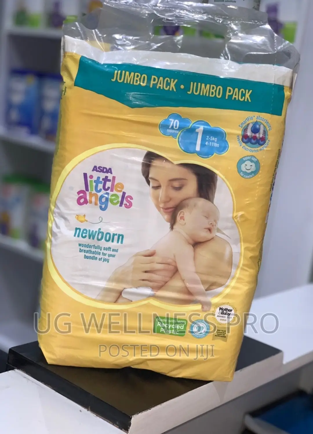 ASDA Little Angels Newborn Size 1 Jumbo Pack 70 Nappies