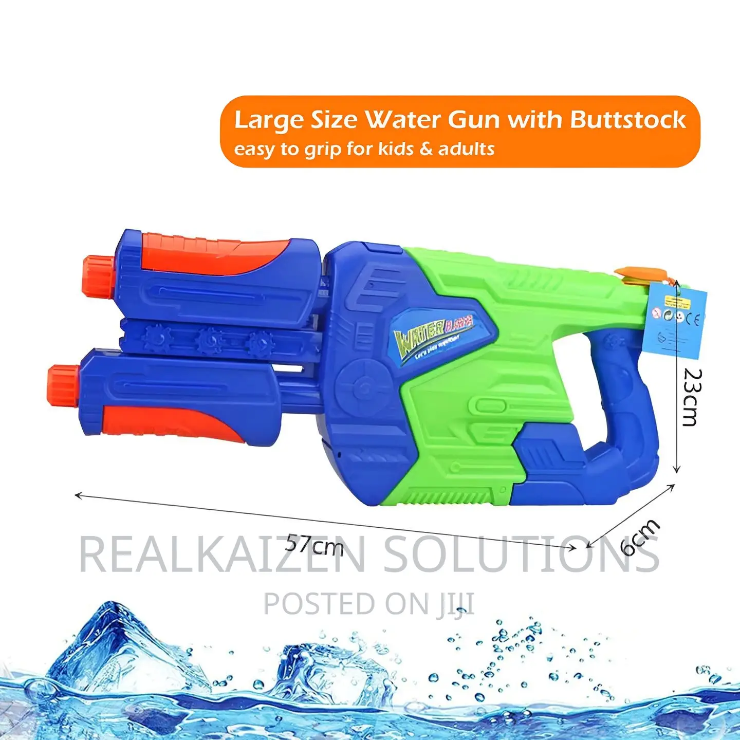 Double Shot 1.7L Long Range Water Blaster Gun for Outdoor