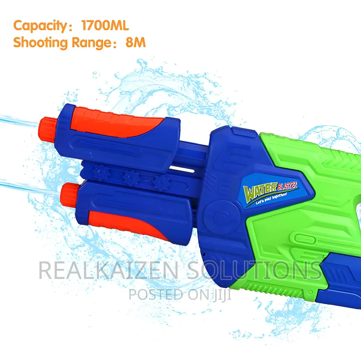 Double Shot 1.7L Long Range Water Blaster Gun for Outdoor