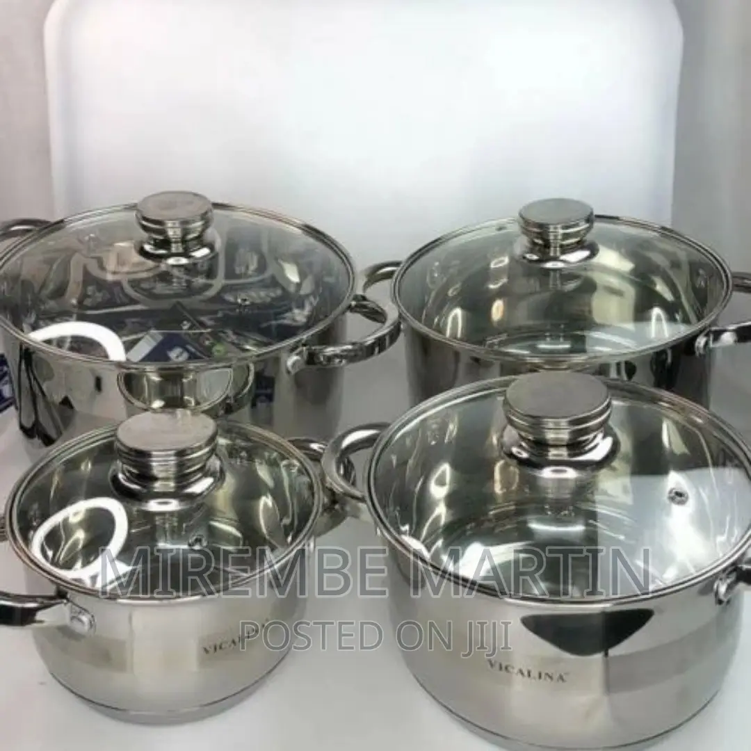 8 Pieces of Heavy Stainless Steel Saucepans Cookware,