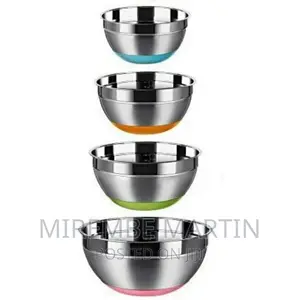 4pc Steel Mixing Bowls for Baking Cooking Salad Fruits
