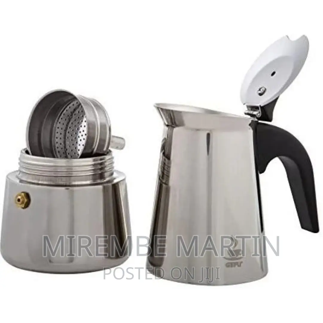 Espresso Maker Emilio for 6 Cups, Stainless Steel-