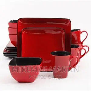16 Piece Square Plates, Cups, Bowls Dinner Set