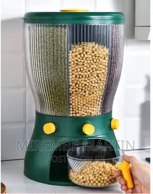 4 Grid Rotating Cereal Food Rice Bucket Storage