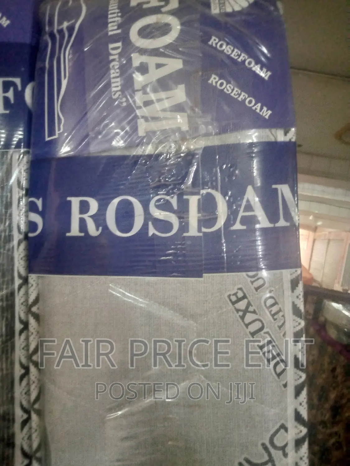Rosefoam Mattress High Density.Bamboo.5x6x8inches.( Gray)