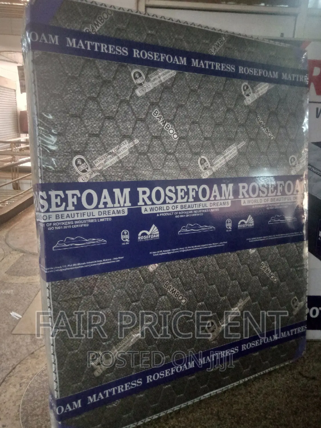 High Density Mattress.Rosefoam.6x6x8inches( Black)