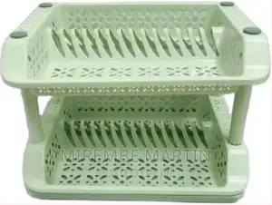 2 Tier Kitchen Plastic Dish Draining Drying Storagerack Tray