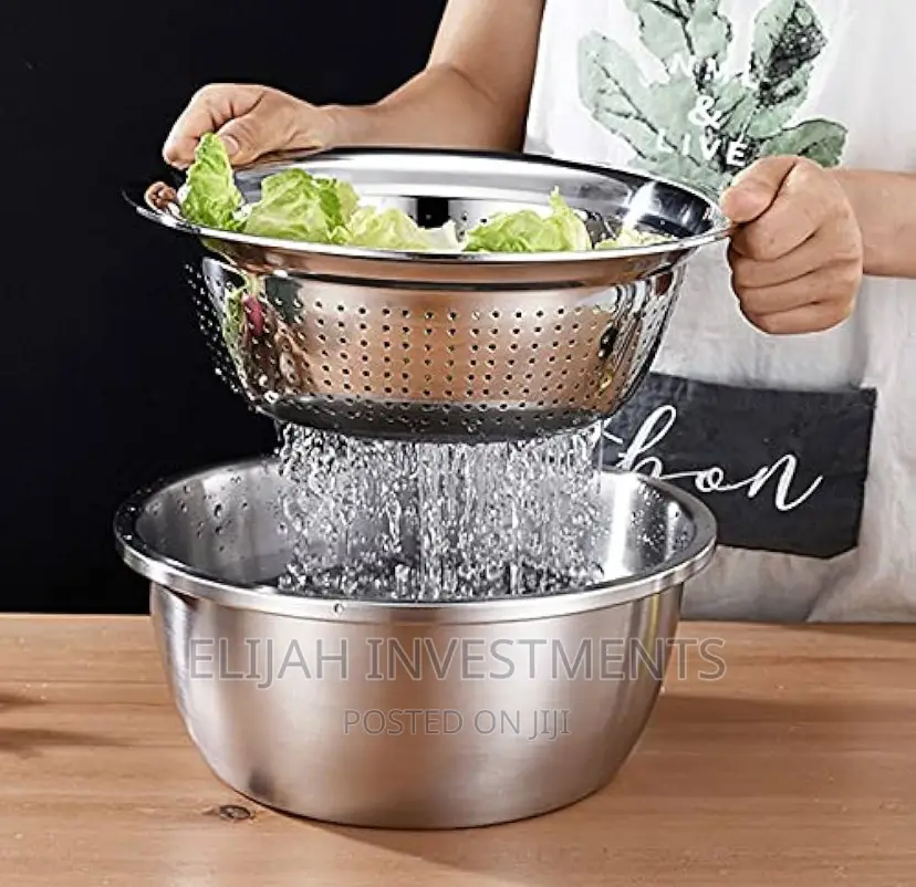 30cm Stainless Steel Rice, Vegetable Washing Colander