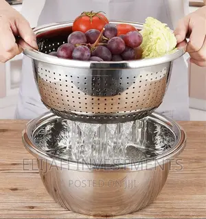 30cm Stainless Steel Rice, Vegetable Washing Colander