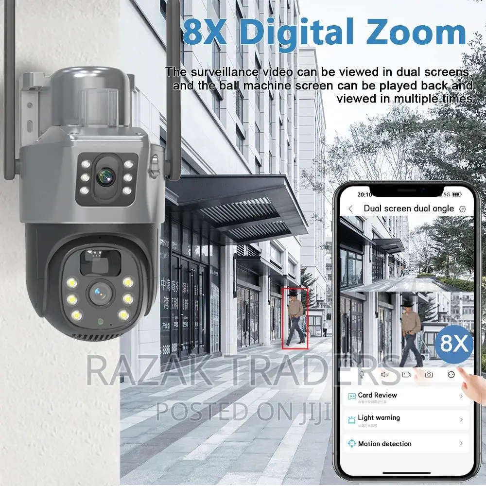 V380 Pro CCTV Simcard Solar Camera With Dual Lens