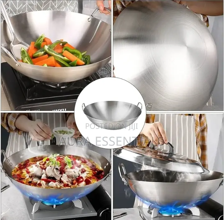 Stainless Steel Wok Frying Pan