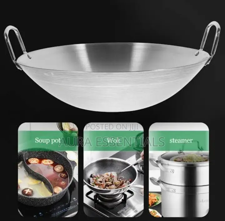Stainless Steel Wok Frying Pan