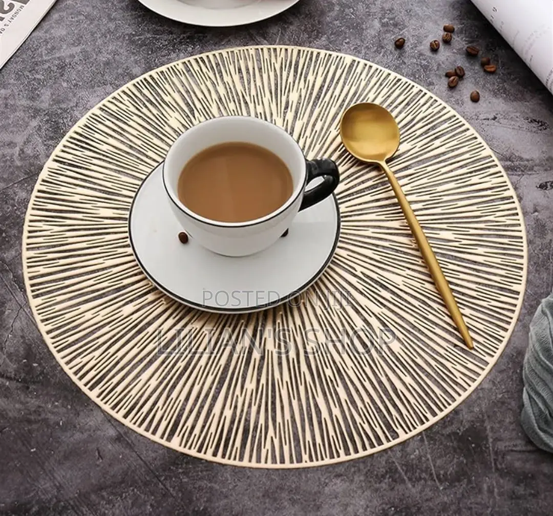6pcs Round Golden Table Mat