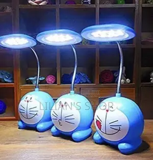 Cartoon Blue Single Cat Kids Reading Desk Lamp