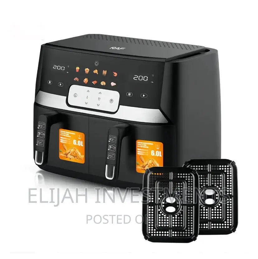 RAF 12L Digital Air Fryer With 2 Independent Baskets