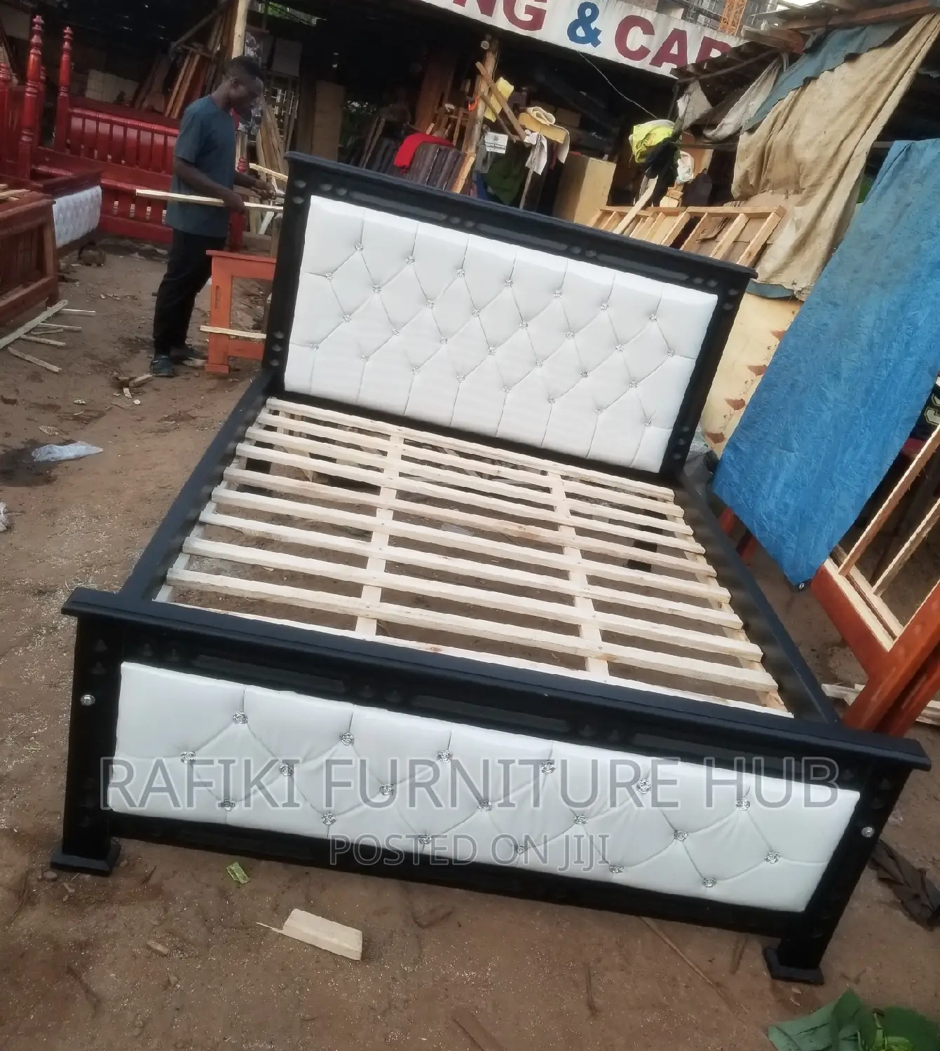 Leather Bed / 5by6 Bed / Wooden Bed/ Furniture/ Luxury Bed