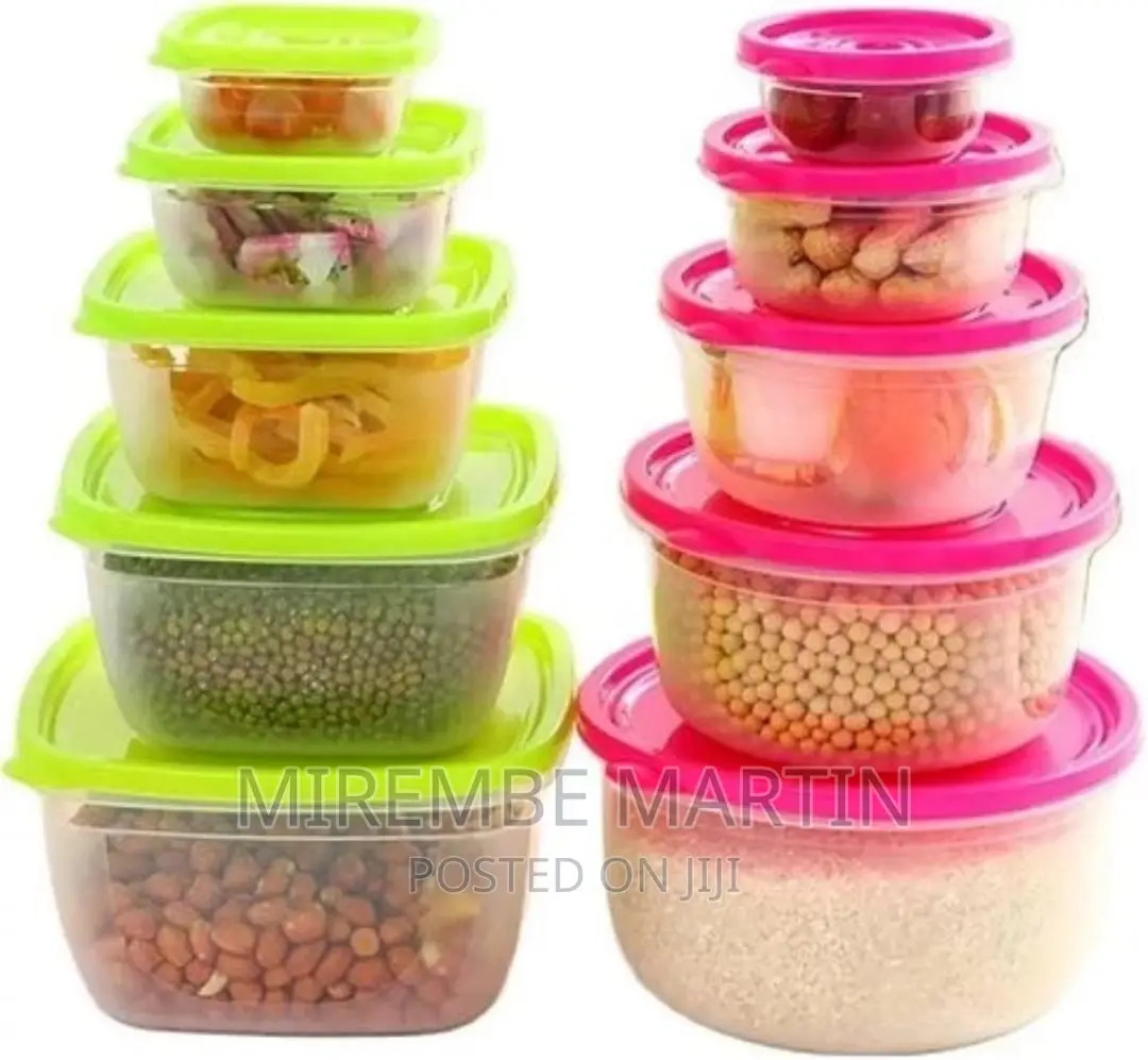 5 Pc Square Airtight Food Storage Containers Tins