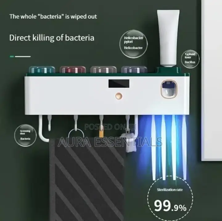 Mounted Toothbrush Organizer With Cups