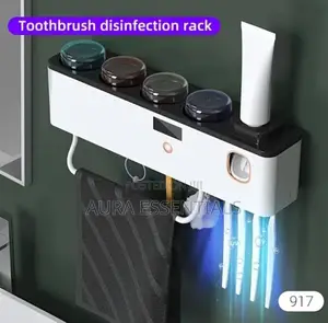 Mounted Toothbrush Organizer With Cups