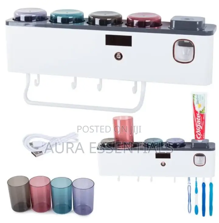 Mounted Toothbrush Organizer With Cups