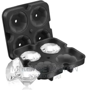 Silicone 4 PC Diamond Ice Cube Mould Tray for Whiskycocktail
