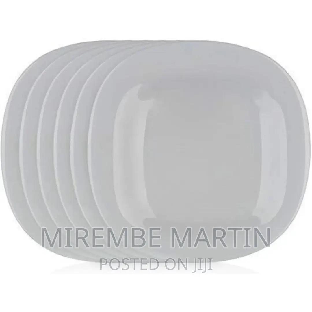 6 Pieces of Luminarc Square Plain Design Side Plates