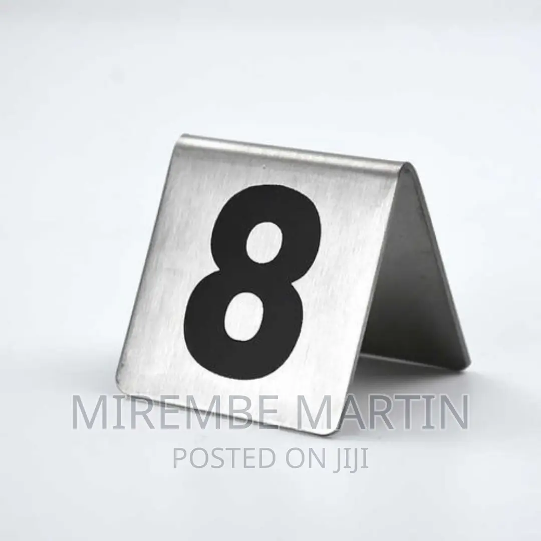 -10 Stainless Steel Table Number Plate for Restaurant Hotel