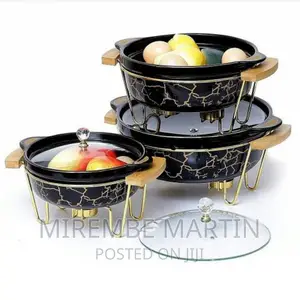 3pcs Food Warmer Chafing Dish Casseroles for Food Service