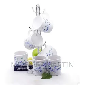 6 Pieces of Luminarc Blue Flower Tea Coffee Mug Cups