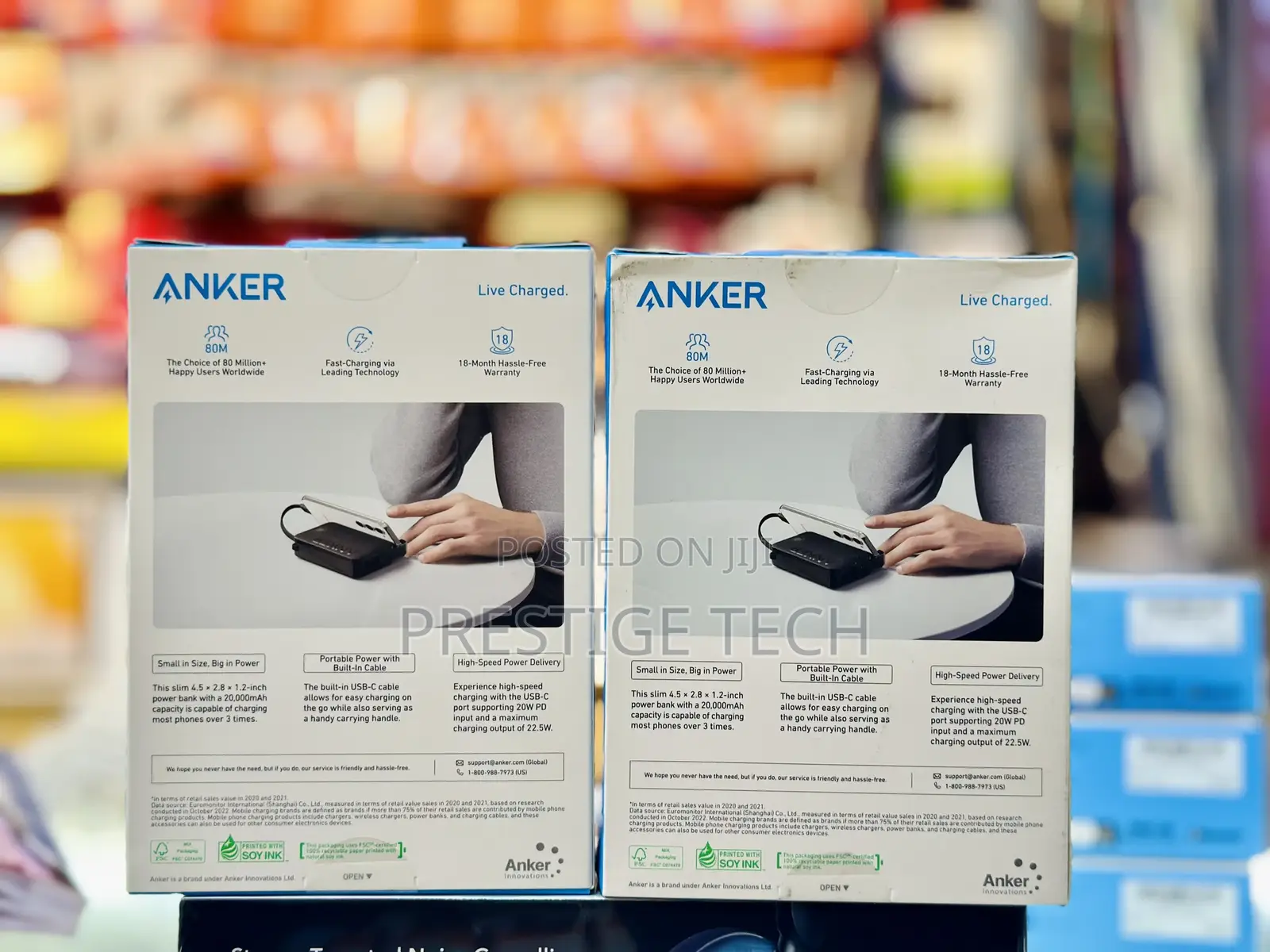 Anker 20000mah Power Bank With Built In Usb C Cable 22.5w