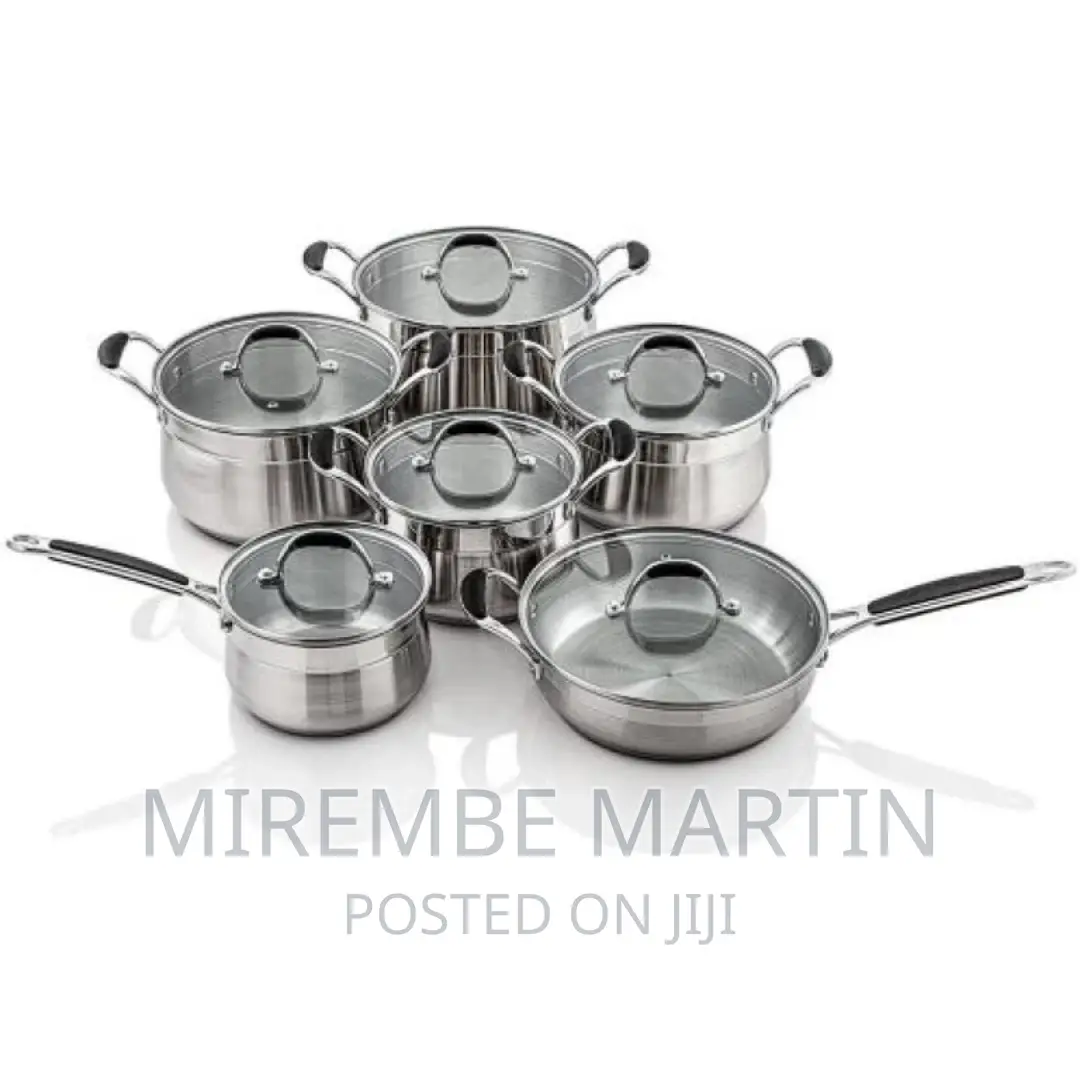 12 Pieces Stainless Steel Saucepans Cookware Pots