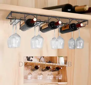 3 Bottle Wall Mounted Wine Bottle Glass Rack