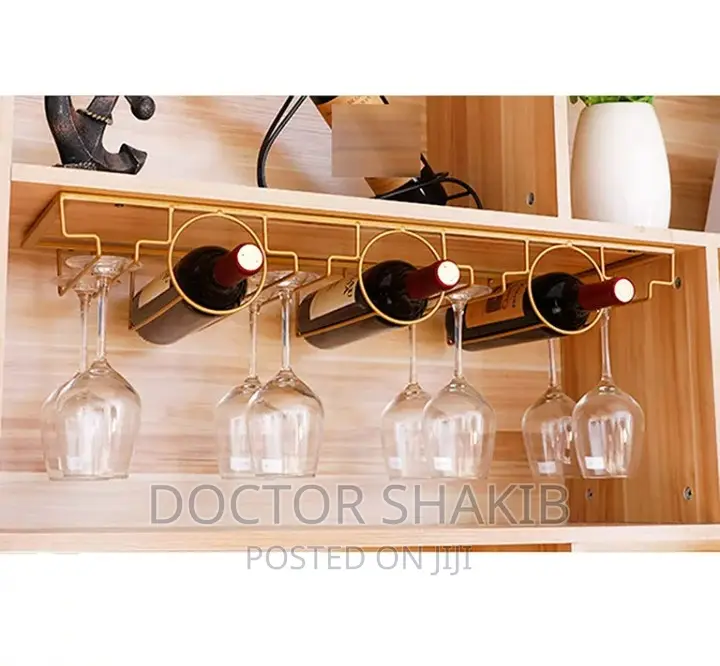 3 Bottle Wall Mounted Wine Bottle Glass Rack