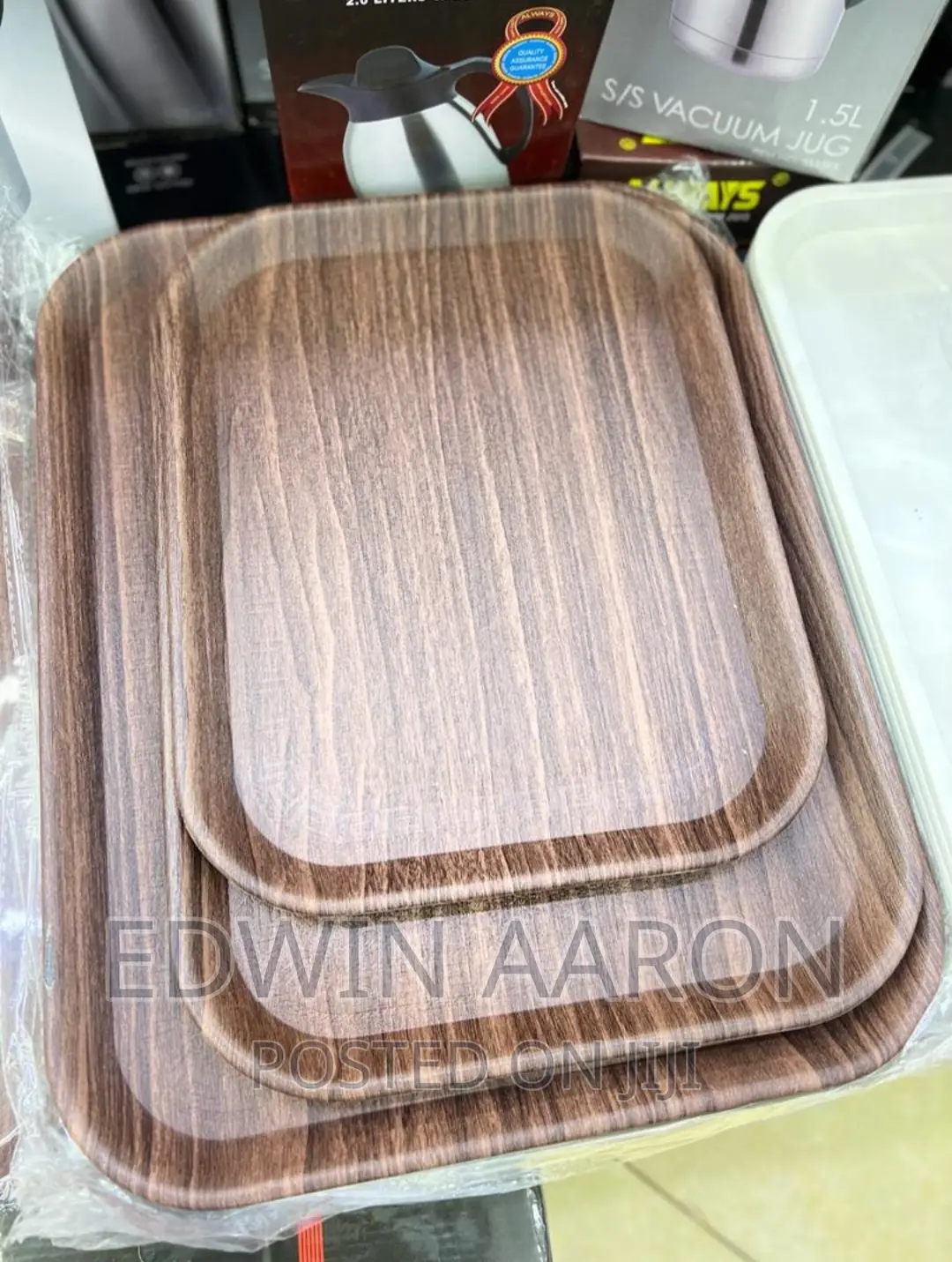 Laminated Wood Tray Set 3pcs