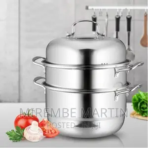 3 Layer Stainless Steel Food Saucepan and Steamer Soup Pot