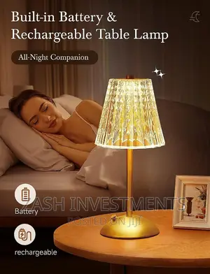 Photo - Golden Crystal Rechargeable Table Lamp