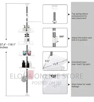 4 Tier Bathroom Corner Shelf Organizer