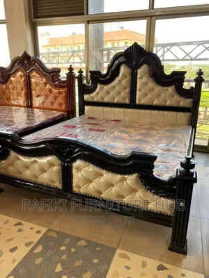 Leather Bed / 5by6 Bed / Wooden Bed/ Furniture/ Luxury Bed