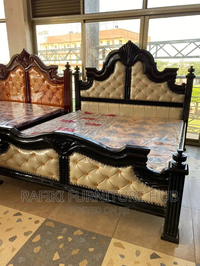 Leather Bed / 5by6 Bed / Wooden Bed/ Furniture/ Luxury Bed